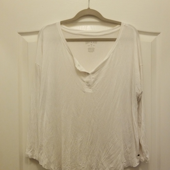 AE Soft and Sexy 3/4 Sleeve Button Down Tee - Picture 1 of 2